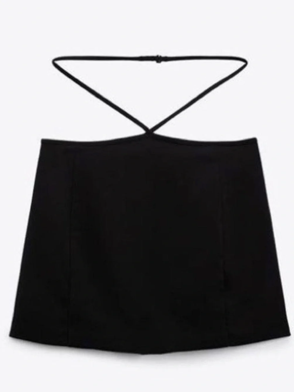 Zara Black Midi Skirt with Waist Wrap Detail